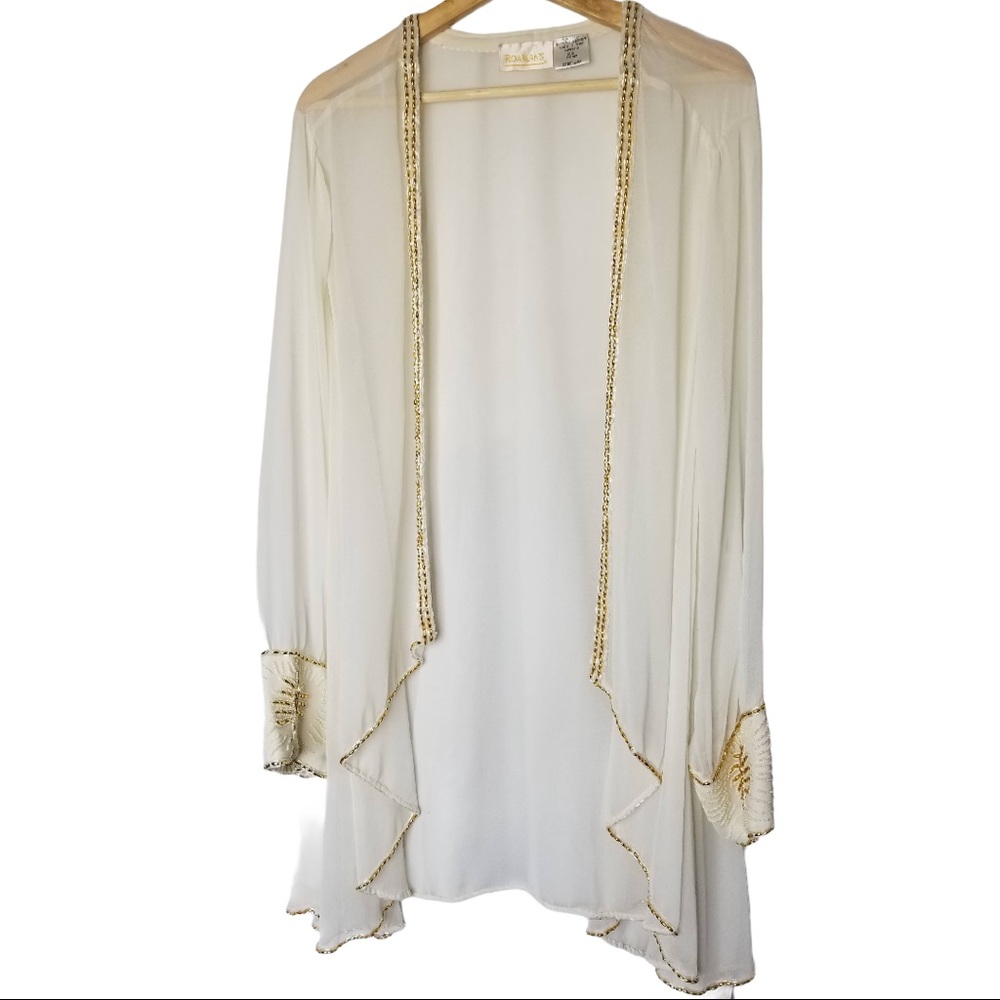 ROAMAN’S vintage sheer beaded cardigan
